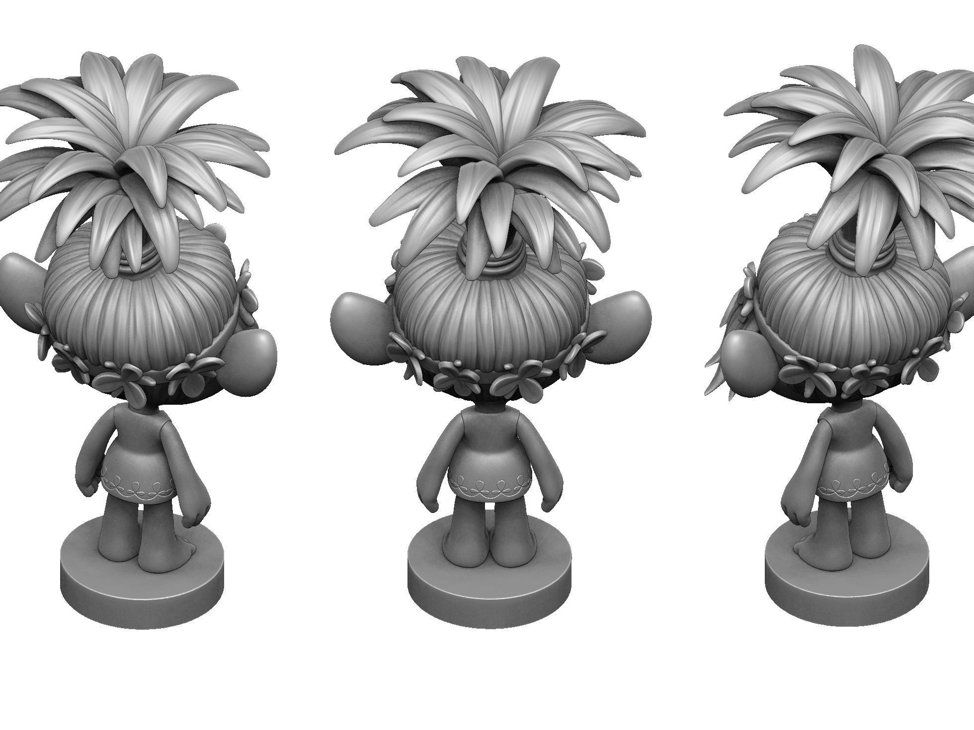 Happy Poppy troll for 3D printing STL 3D print model_14