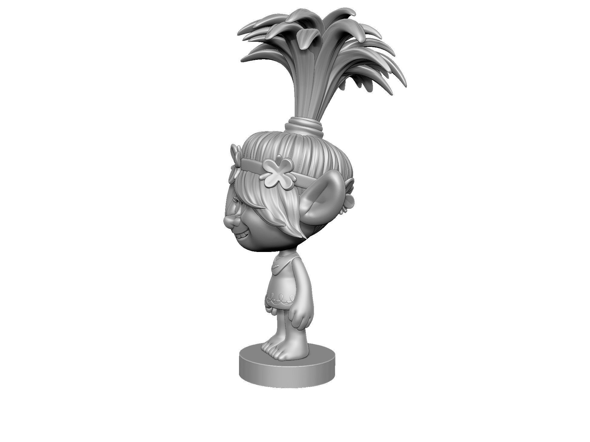 Happy Poppy troll for 3D printing STL 3D print model_18
