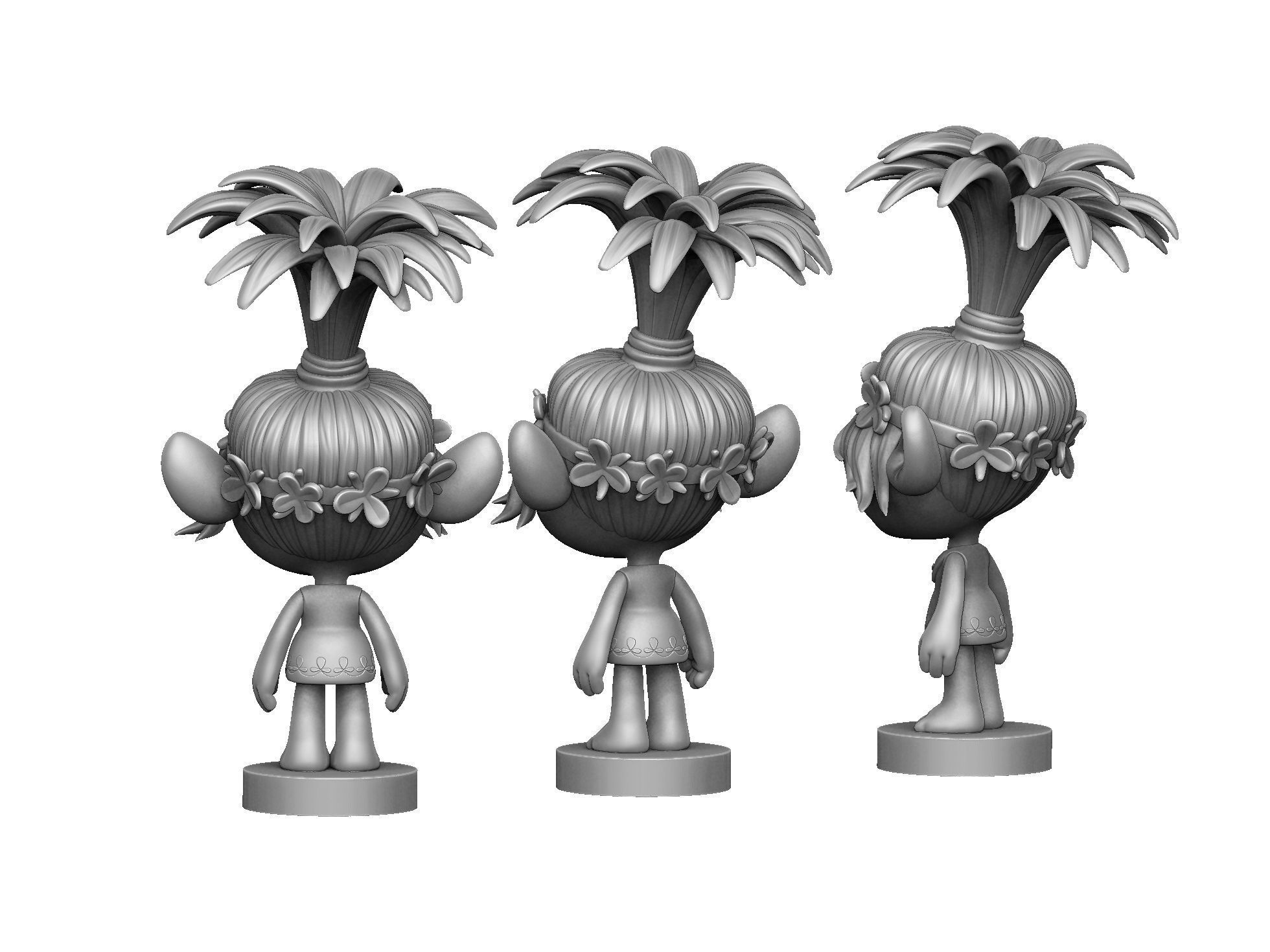 Happy Poppy troll for 3D printing STL 3D print model_15