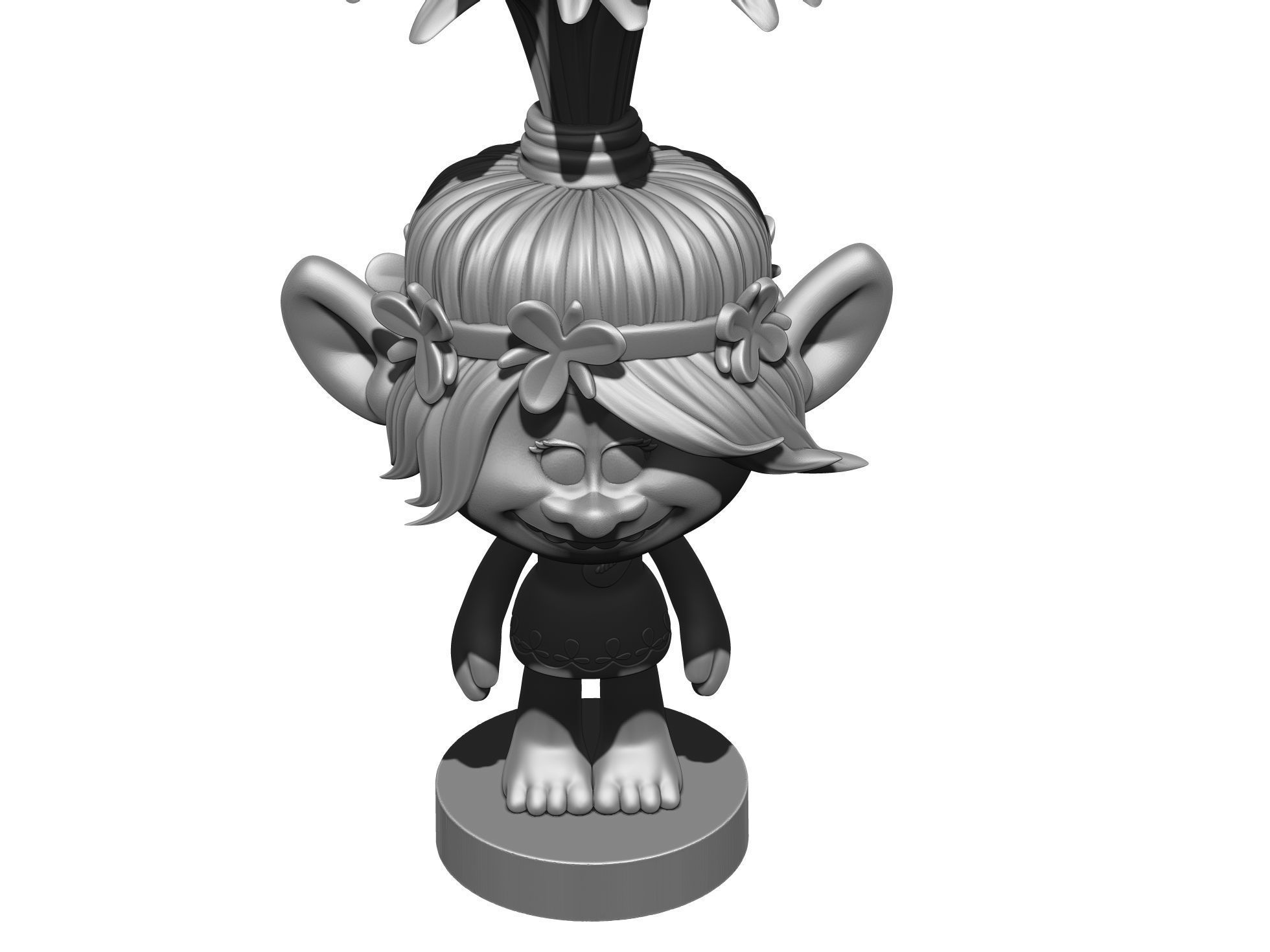 Happy Poppy troll for 3D printing STL 3D print model_7