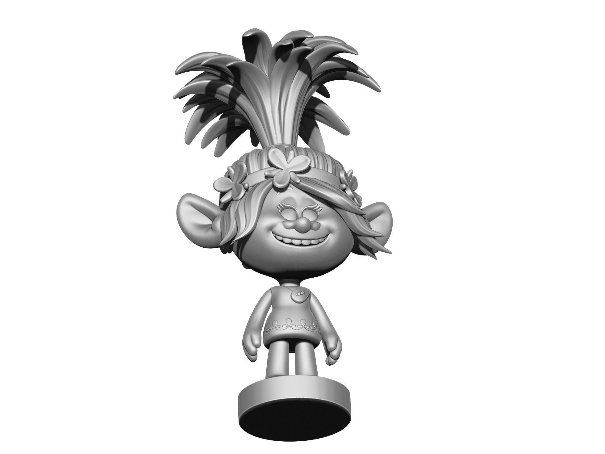 Happy Poppy troll for 3D printing STL 3D print model_3