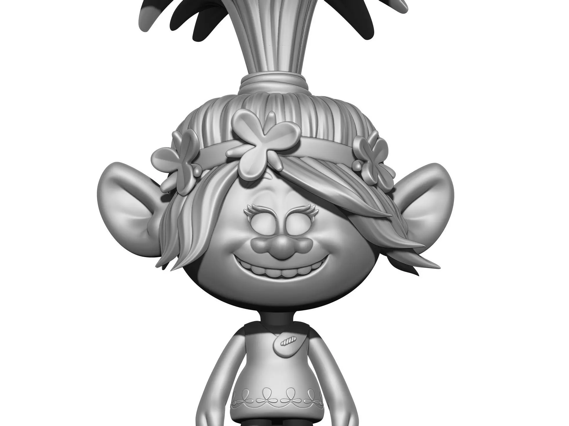 Happy Poppy troll for 3D printing STL 3D print model_0