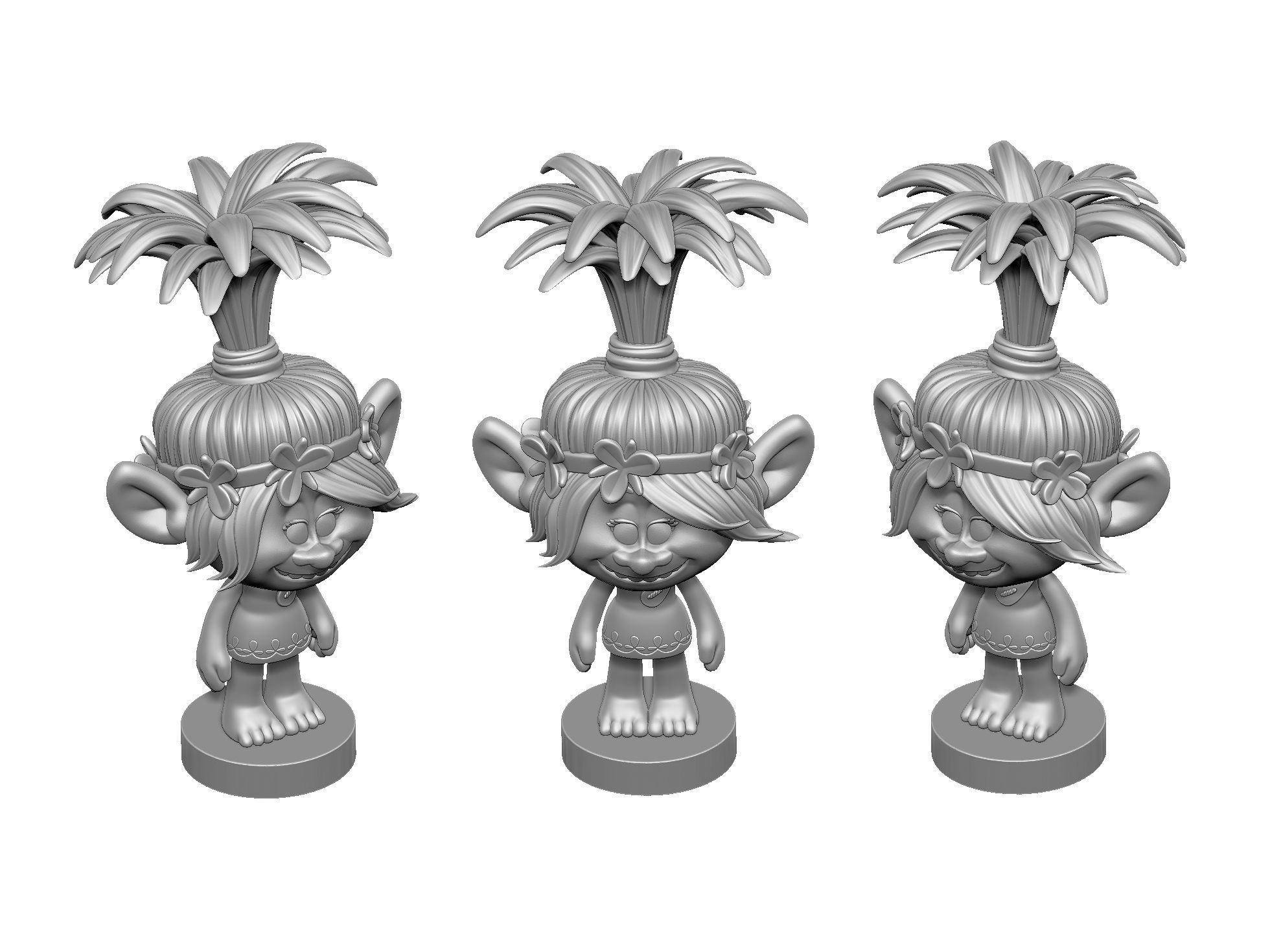 Happy Poppy troll for 3D printing STL 3D print model_16