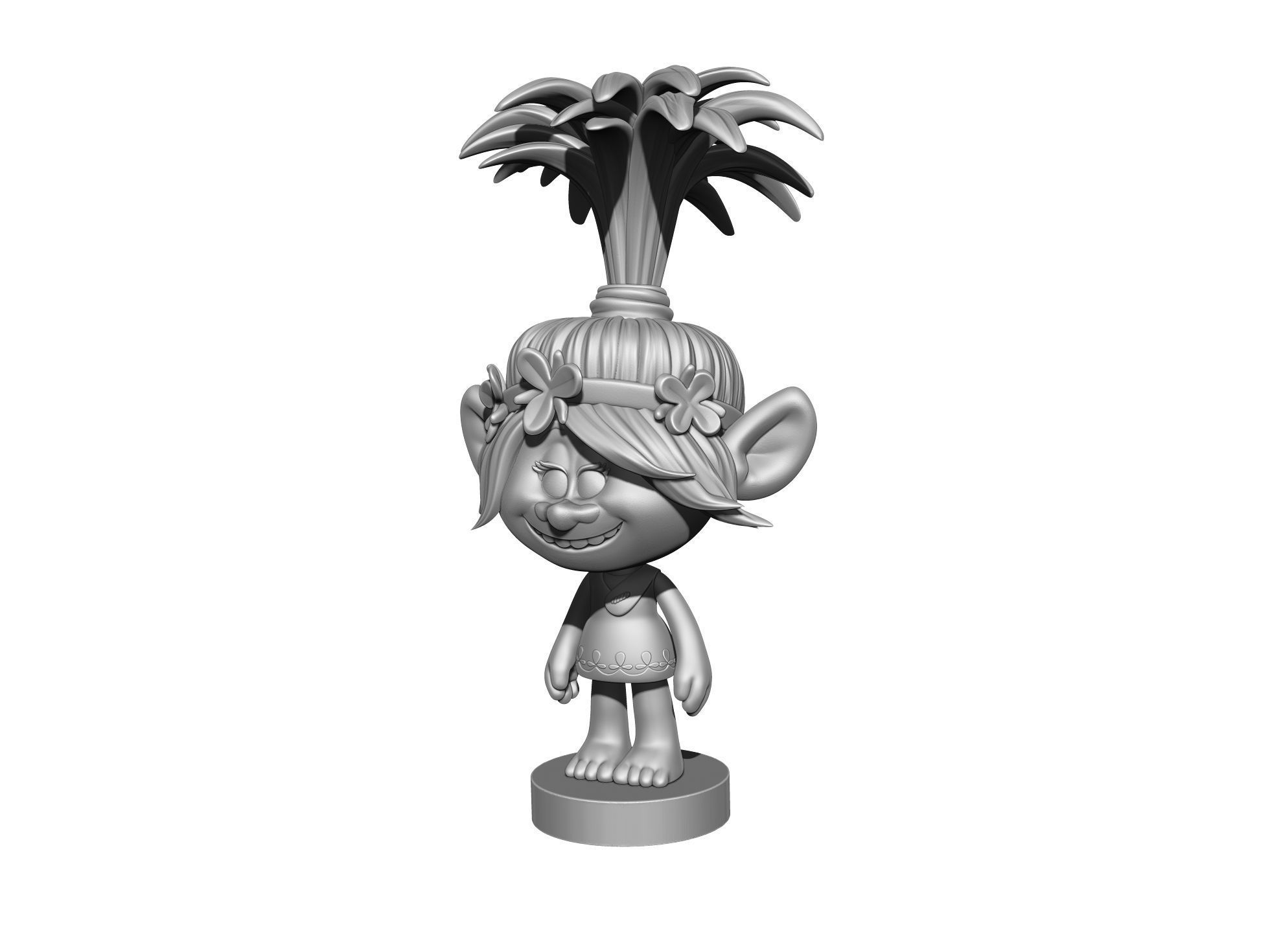 Happy Poppy troll for 3D printing STL 3D print model_12