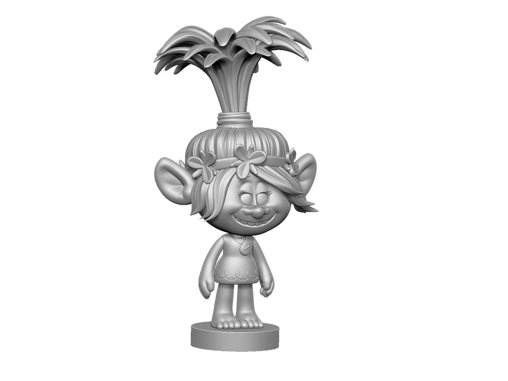 Happy Poppy troll for 3D printing STL 3D print model_2