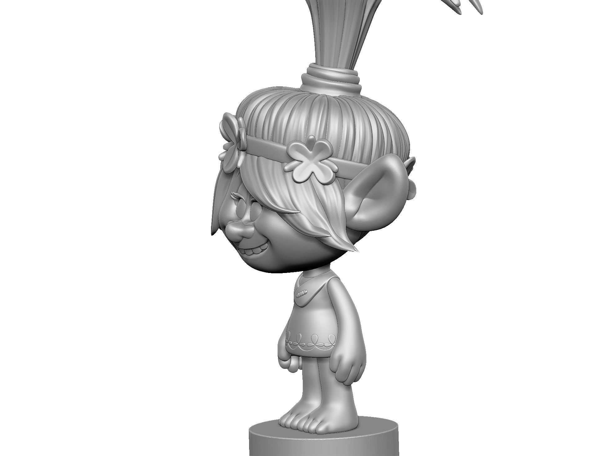 Happy Poppy troll for 3D printing STL 3D print model_5