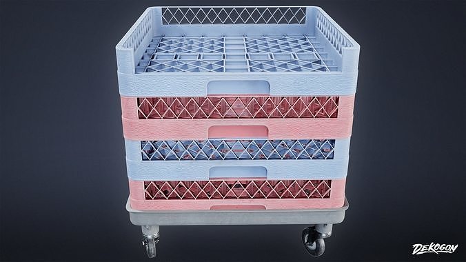 RESTAURANT - Dishwasher Palette Set 01 - LOW POLY AND NANITE Low-poly 3D model