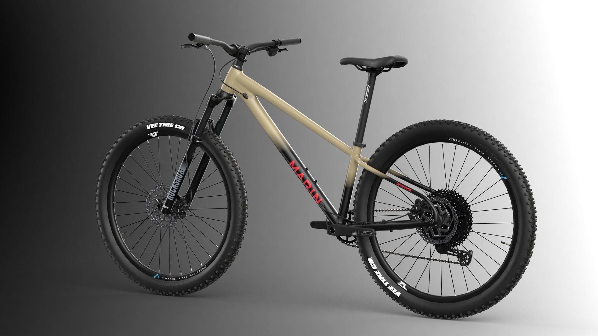 MTB hardtail in mud black Low-poly 3D model_3