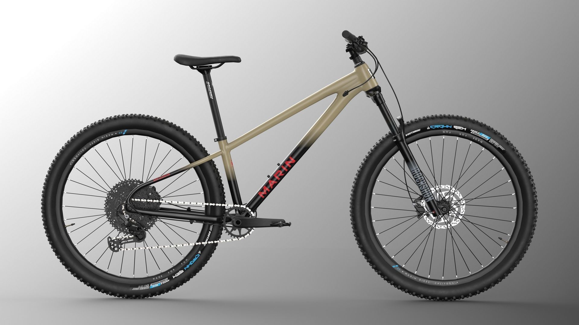 MTB hardtail in mud black Low-poly 3D model_2