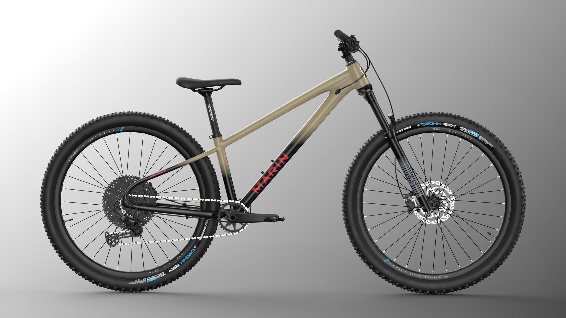MTB hardtail in mud black Low-poly 3D model_7