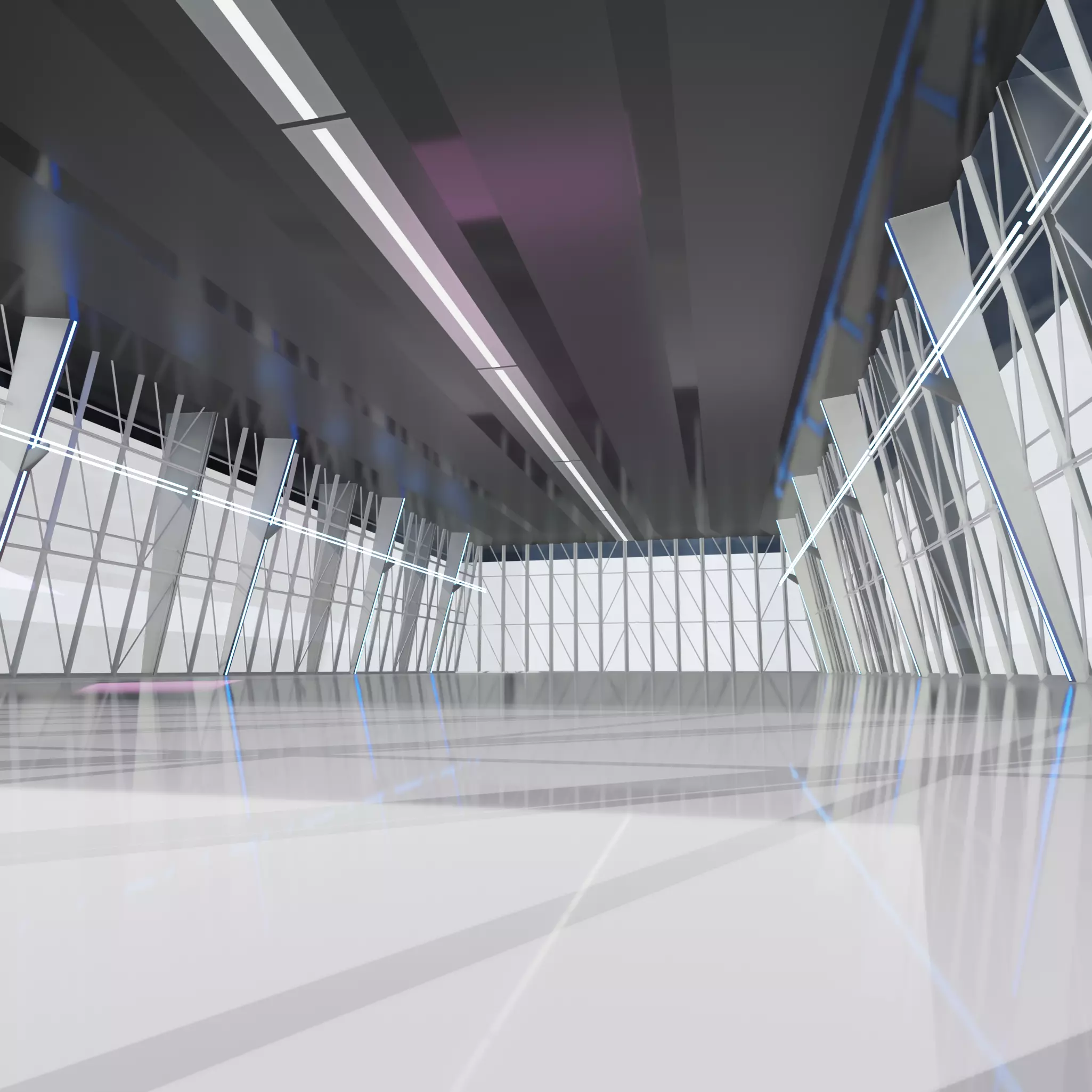 Sci-Fi Futuristic Corridor Concept hall Sci Fi Exhibition 3D model