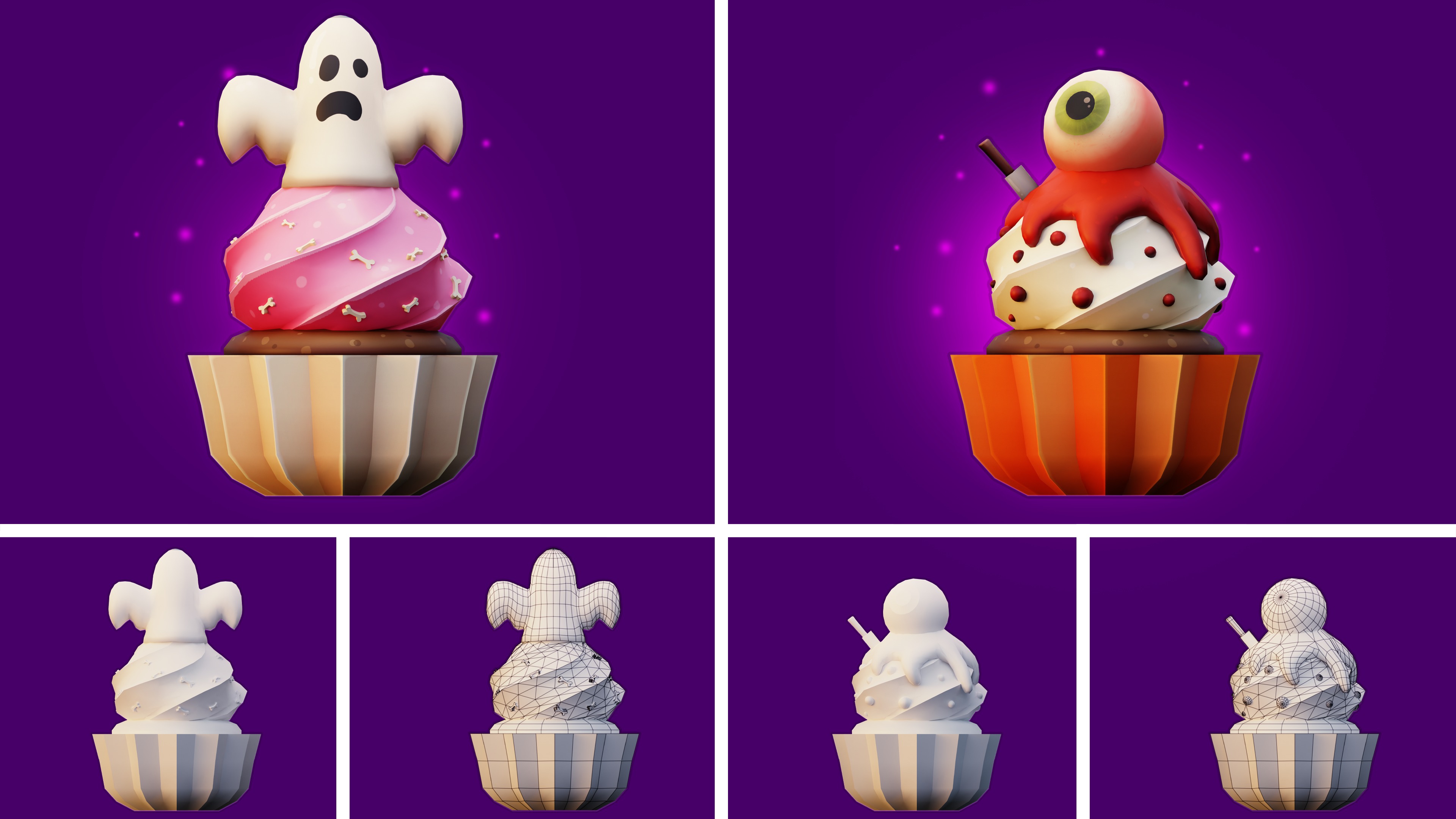 Halloween Cupcakes 3D model_2
