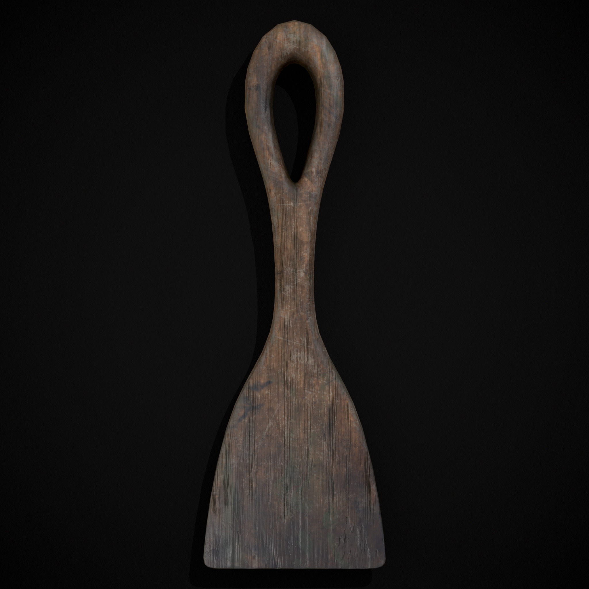 Old Carved Spatulas Low-poly 3D model_17