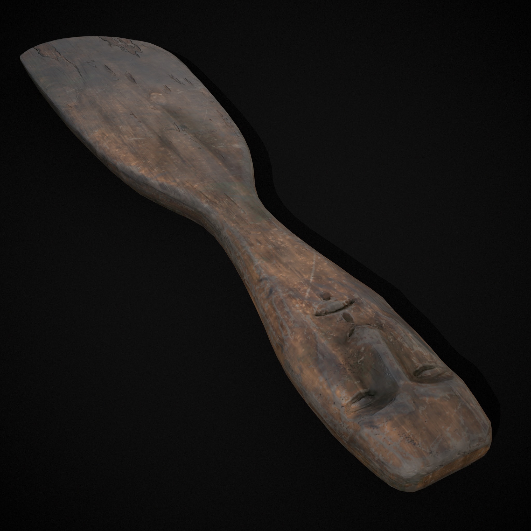 Old Carved Spatulas Low-poly 3D model_15