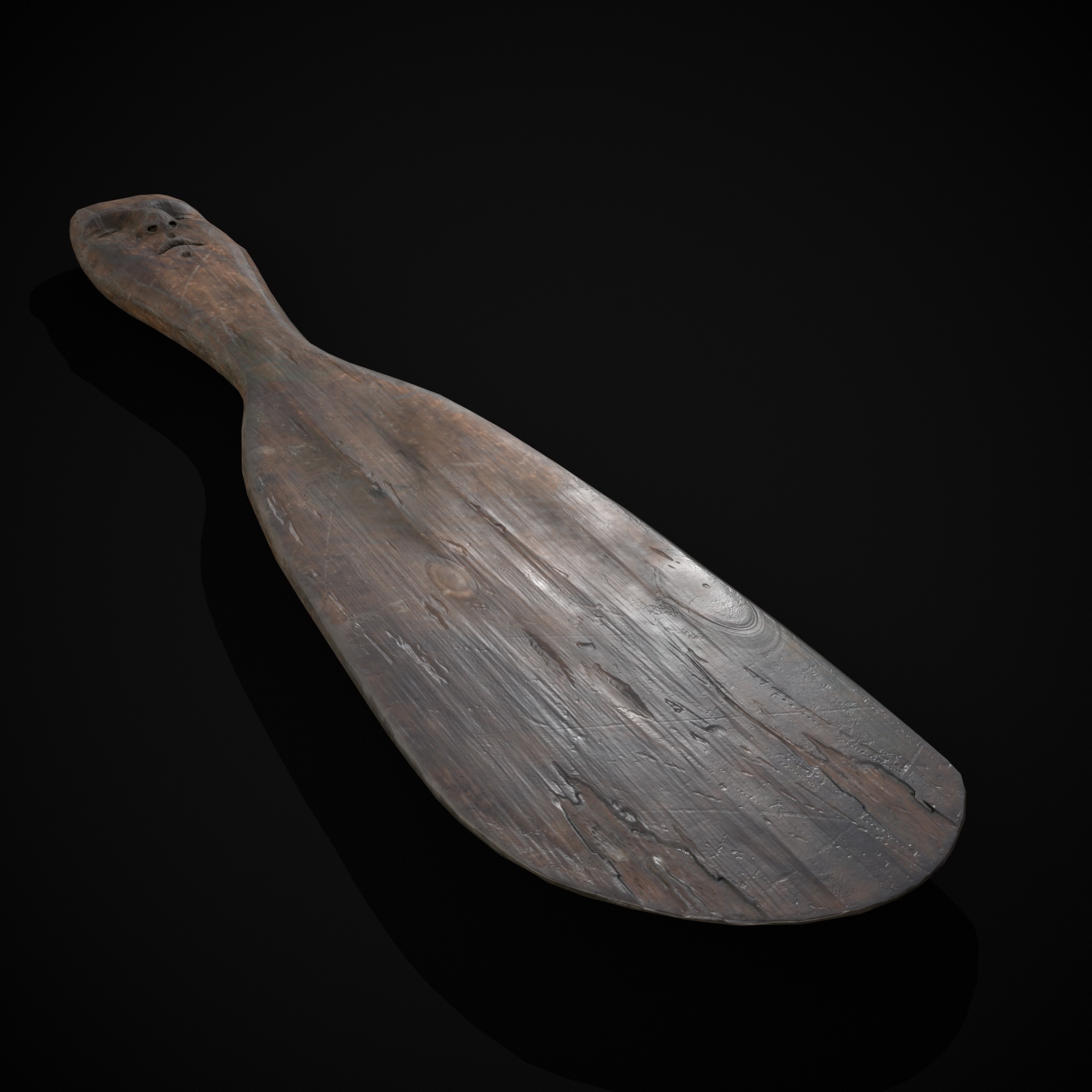 Old Carved Spatulas Low-poly 3D model_13