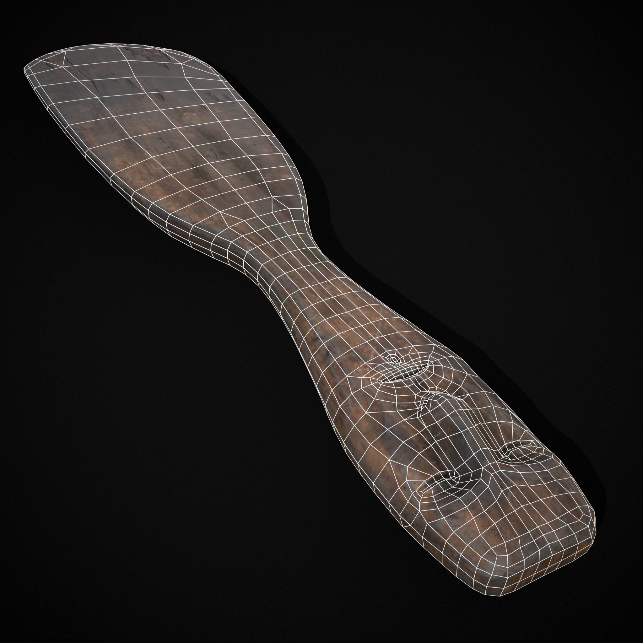Old Carved Spatulas Low-poly 3D model_16