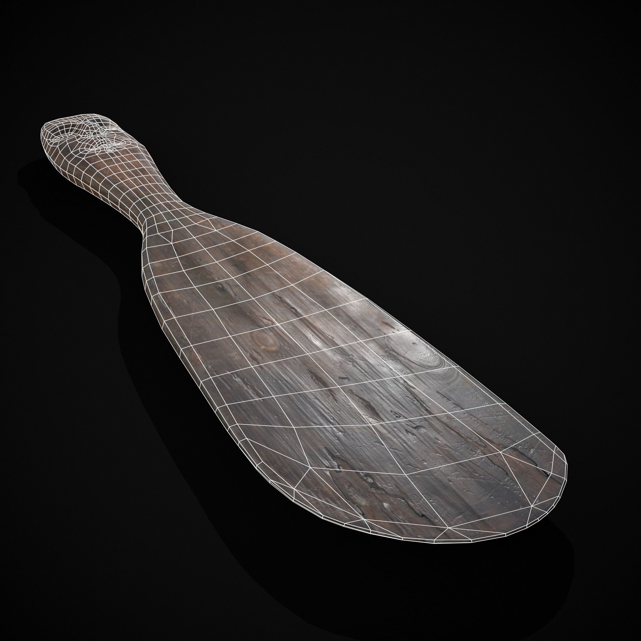 Old Carved Spatulas Low-poly 3D model_14