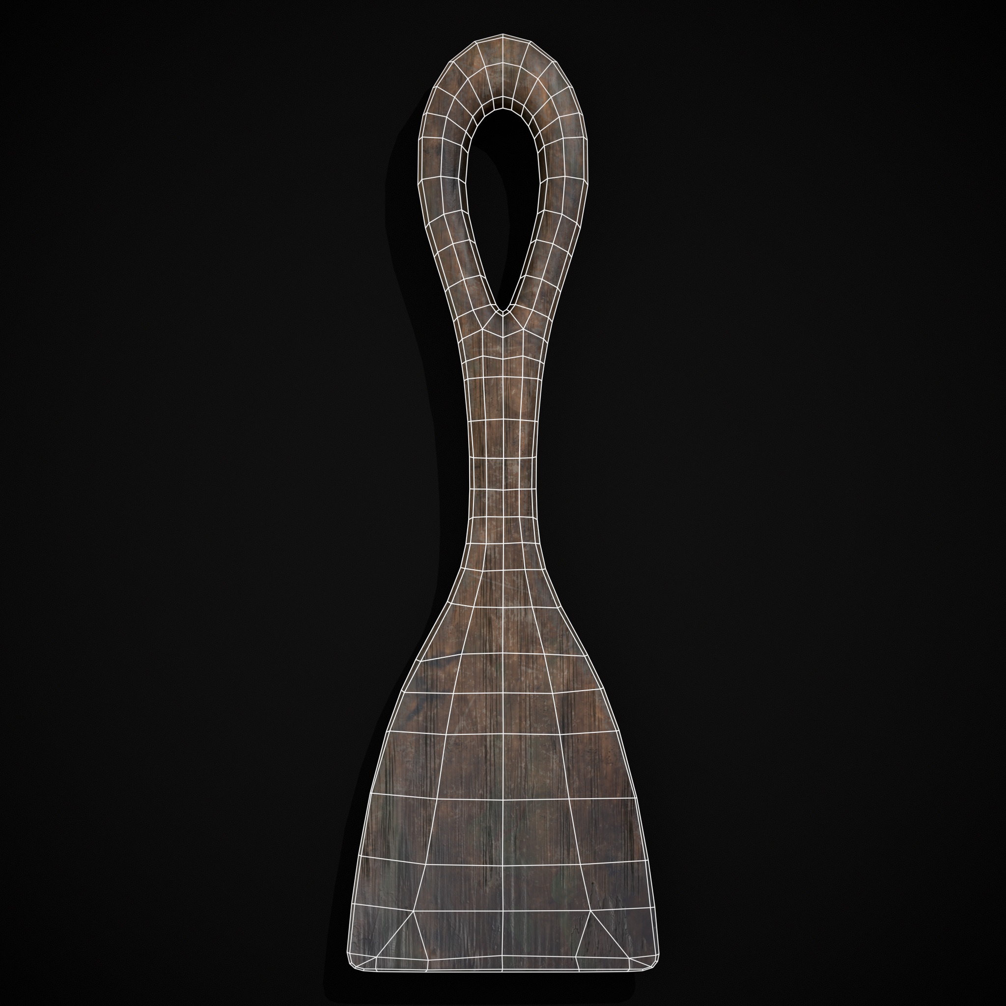 Old Carved Spatulas Low-poly 3D model_18