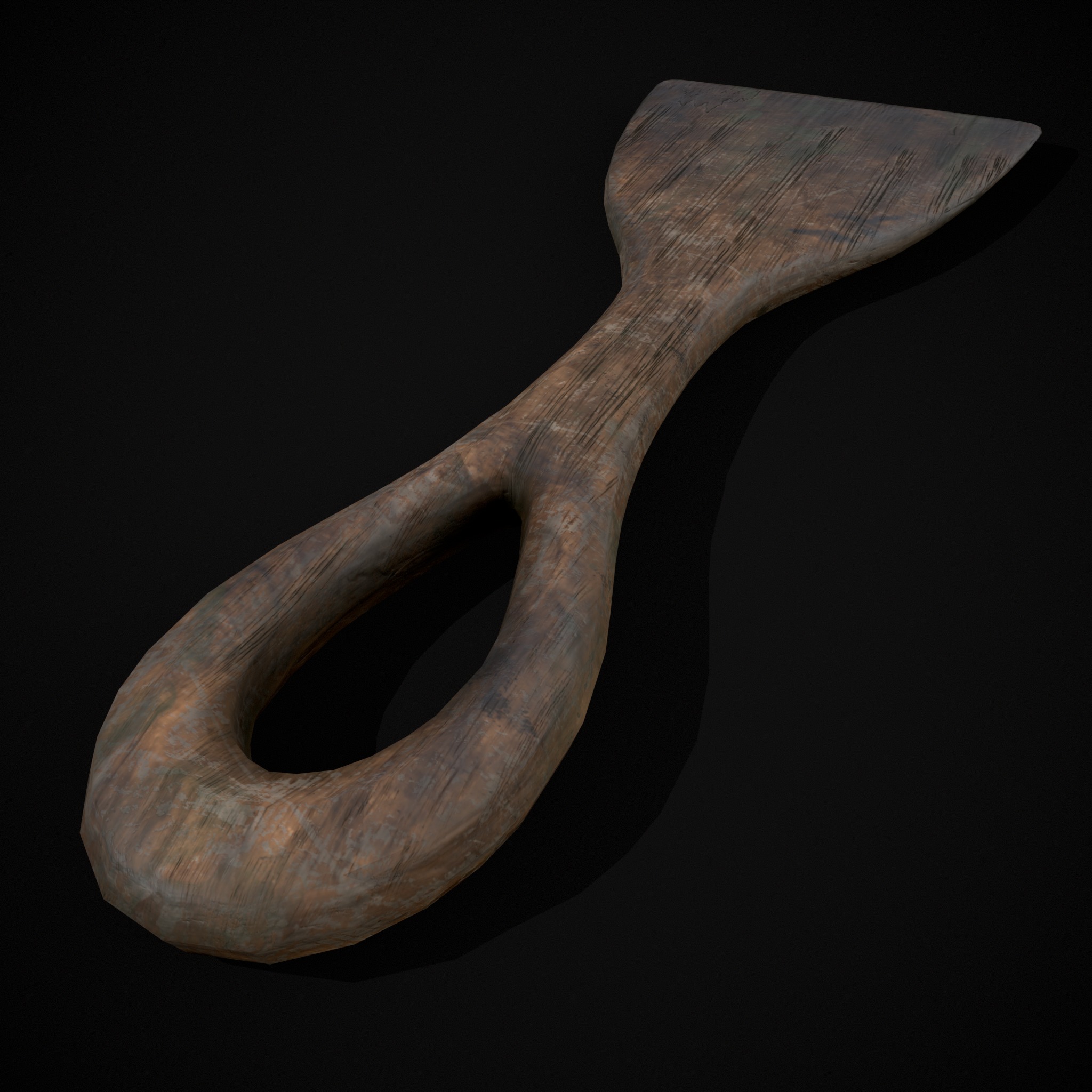 Old Carved Spatulas Low-poly 3D model_19