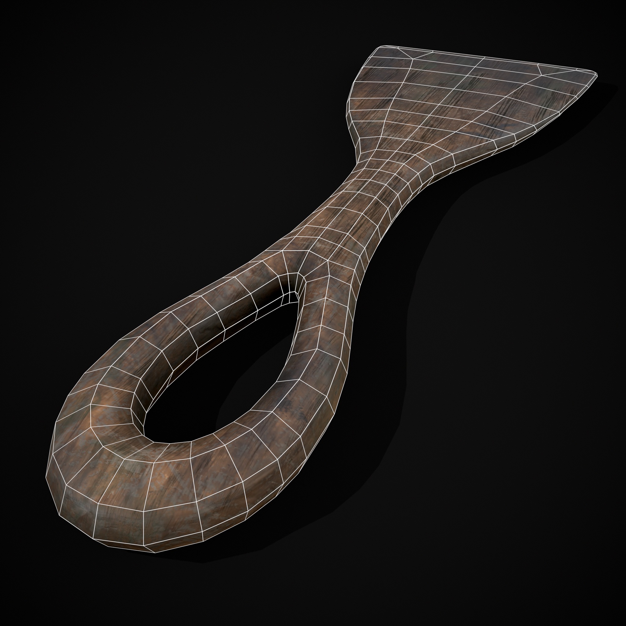 Old Carved Spatulas Low-poly 3D model_20