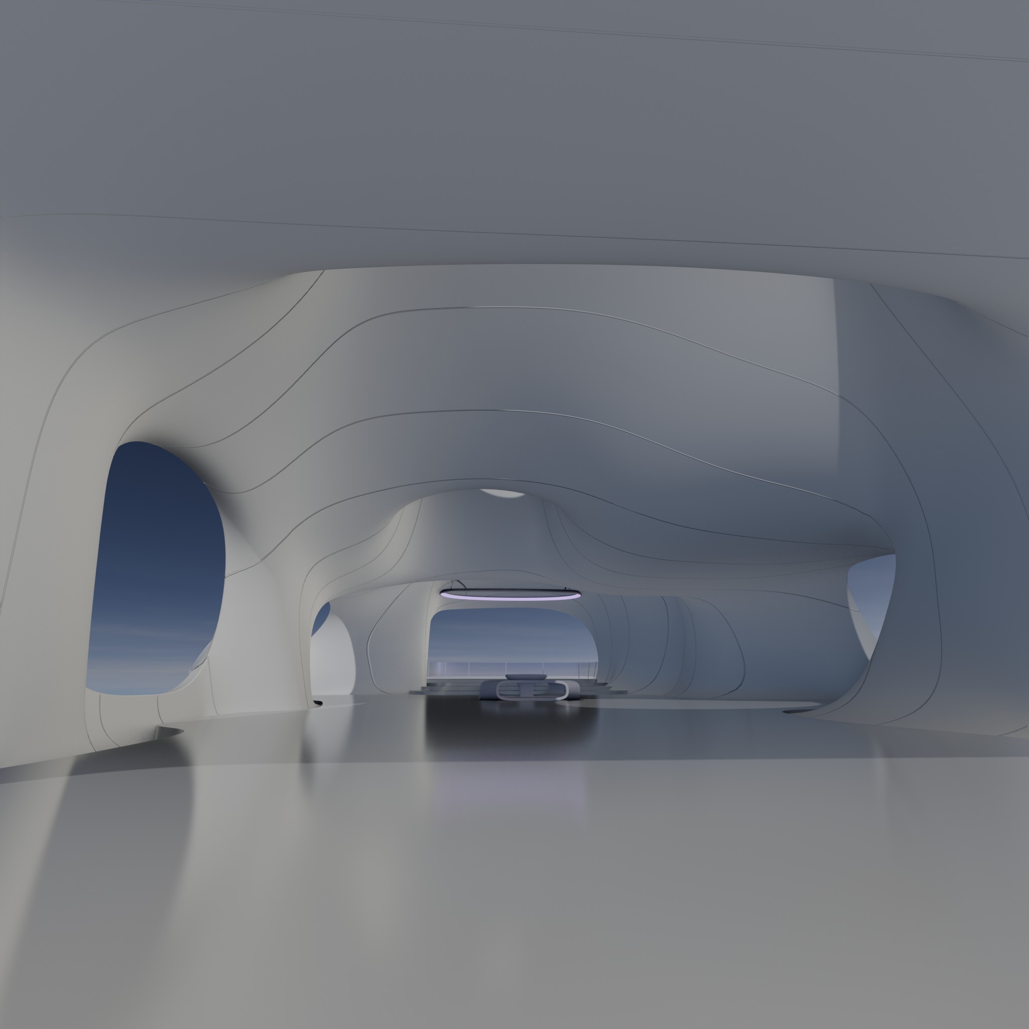 Sci fi Futuristic Exbition Exterior and Interior 3D 3D model_12