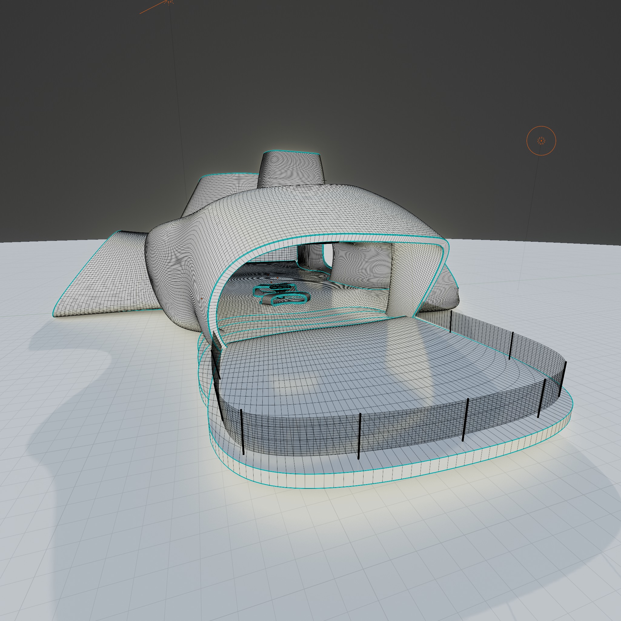 Sci fi Futuristic Exbition Exterior and Interior 3D 3D model_21