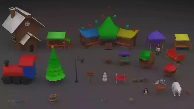 Stylized Low Poly Chirstmas Pack