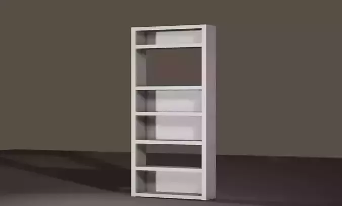 simple book shelf Free low-poly 3D model