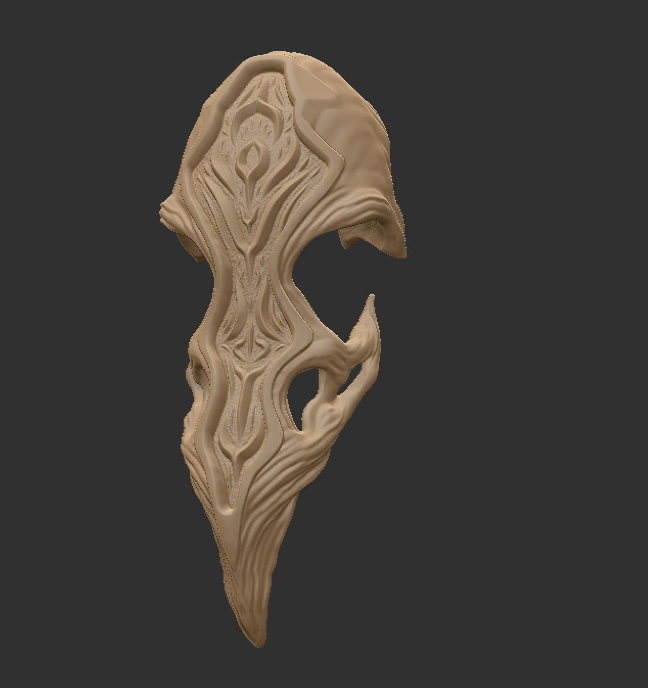 Crow skull 3D print model_7