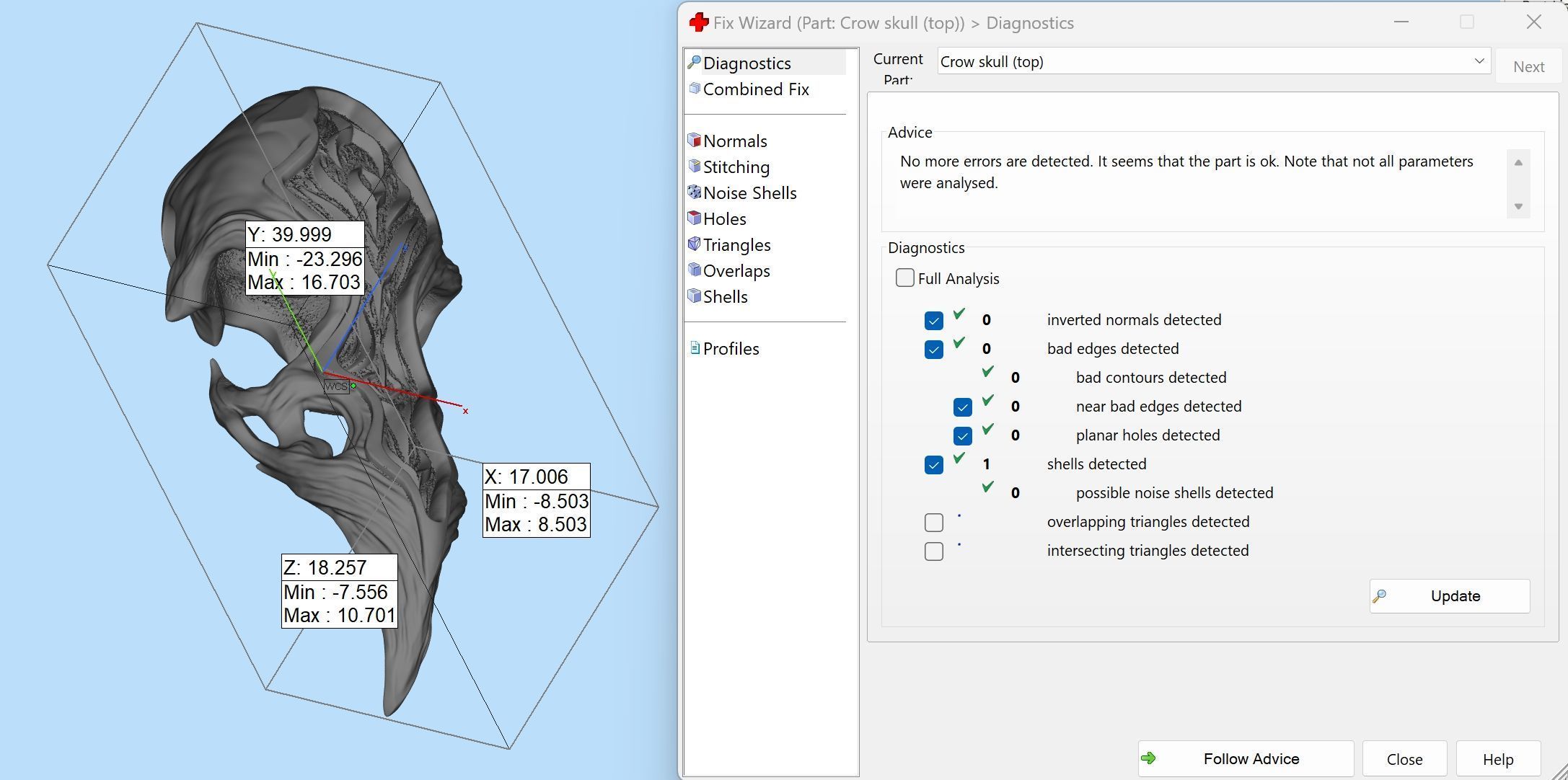 Crow skull 3D print model_11