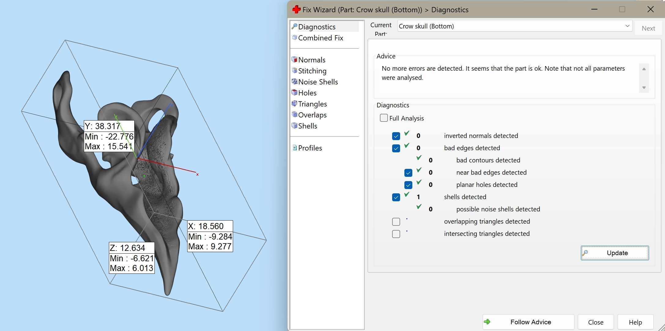 Crow skull 3D print model_10
