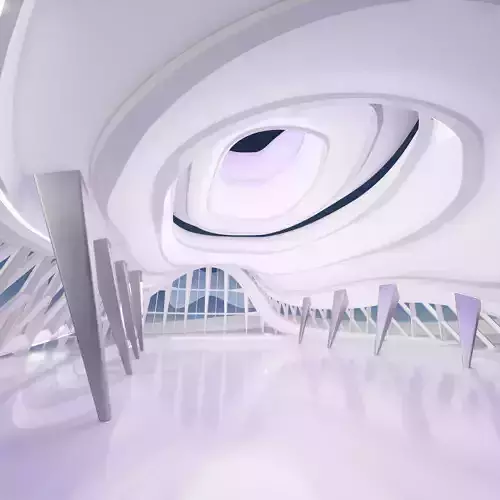 Sci fi Futuristic Exbition Interior 3D 3D model