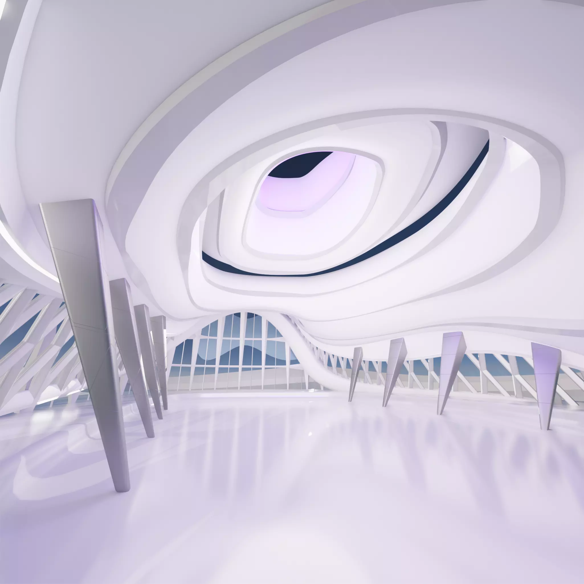 Sci fi Futuristic Exbition Interior 3D 3D model