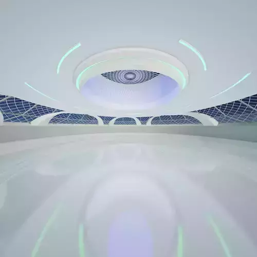 Sci fi Futuristic exhibition Interior 3D