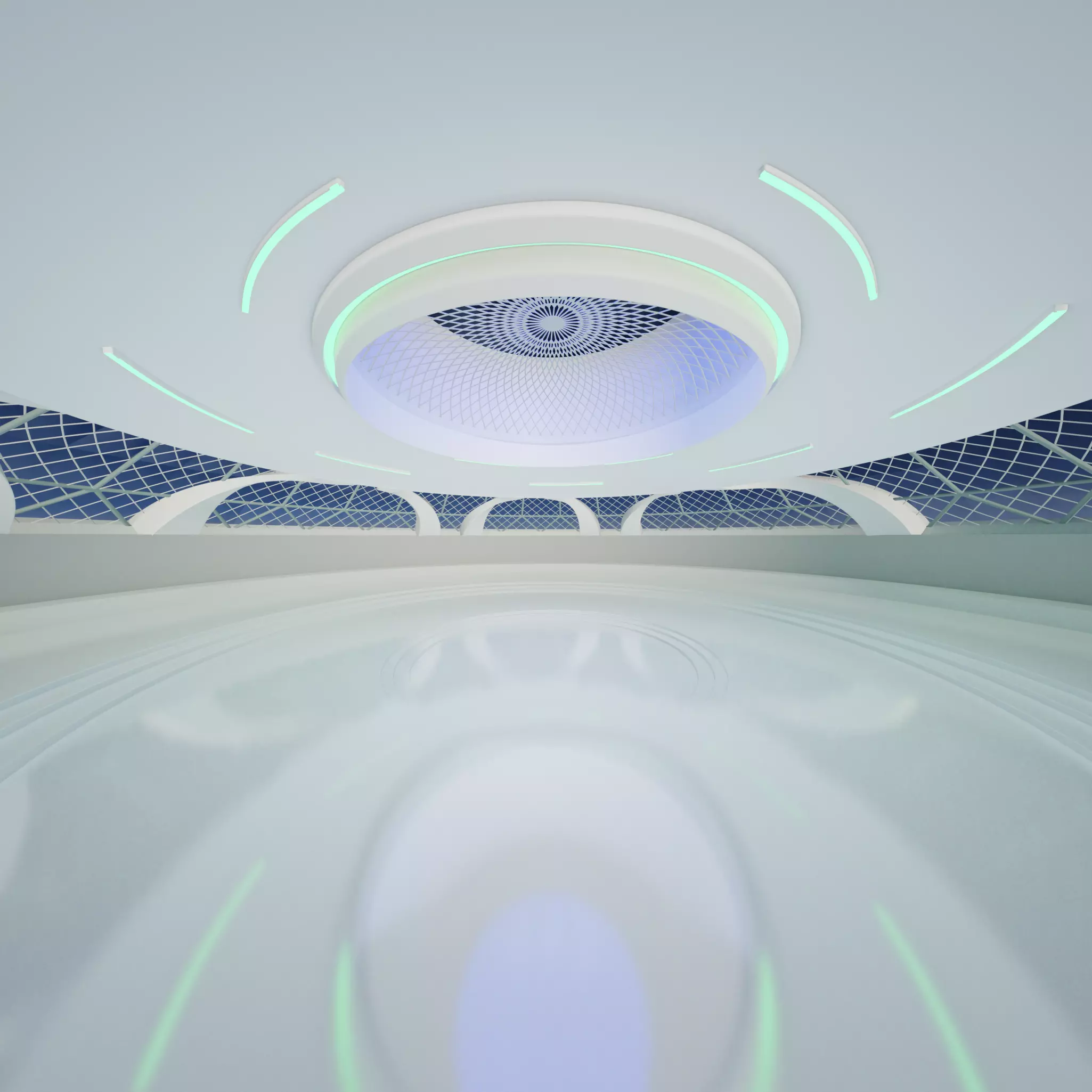 Sci fi Futuristic exhibition Interior 3D 3D model