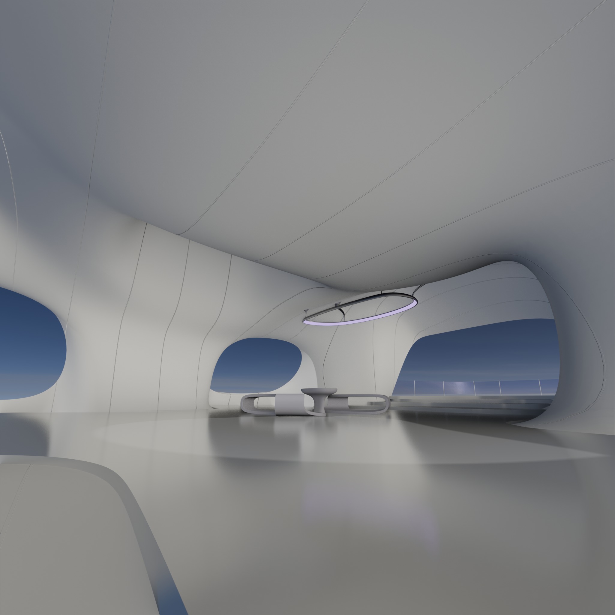 Sci fi Futuristic Exbition Exterior and Interior 3D 3D model_2