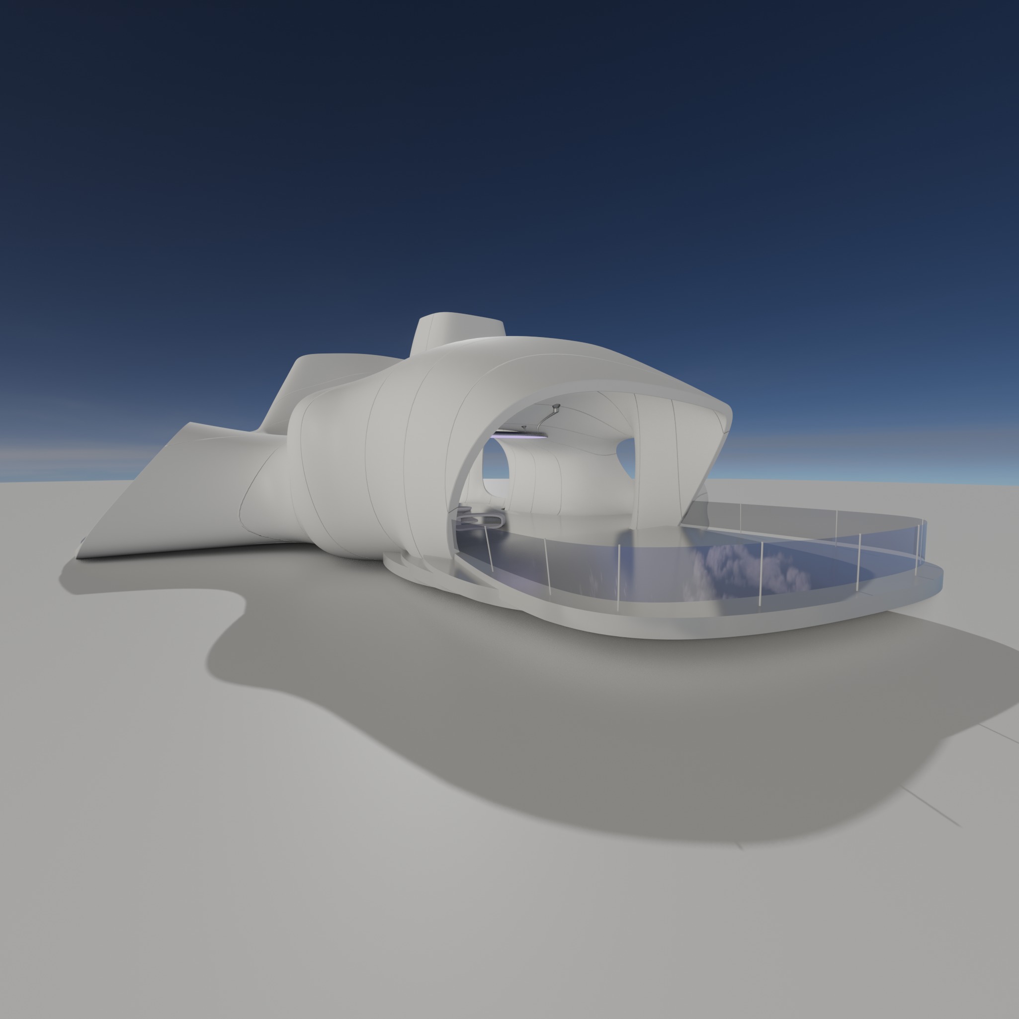 Sci fi Futuristic Exbition Exterior and Interior 3D 3D model_5