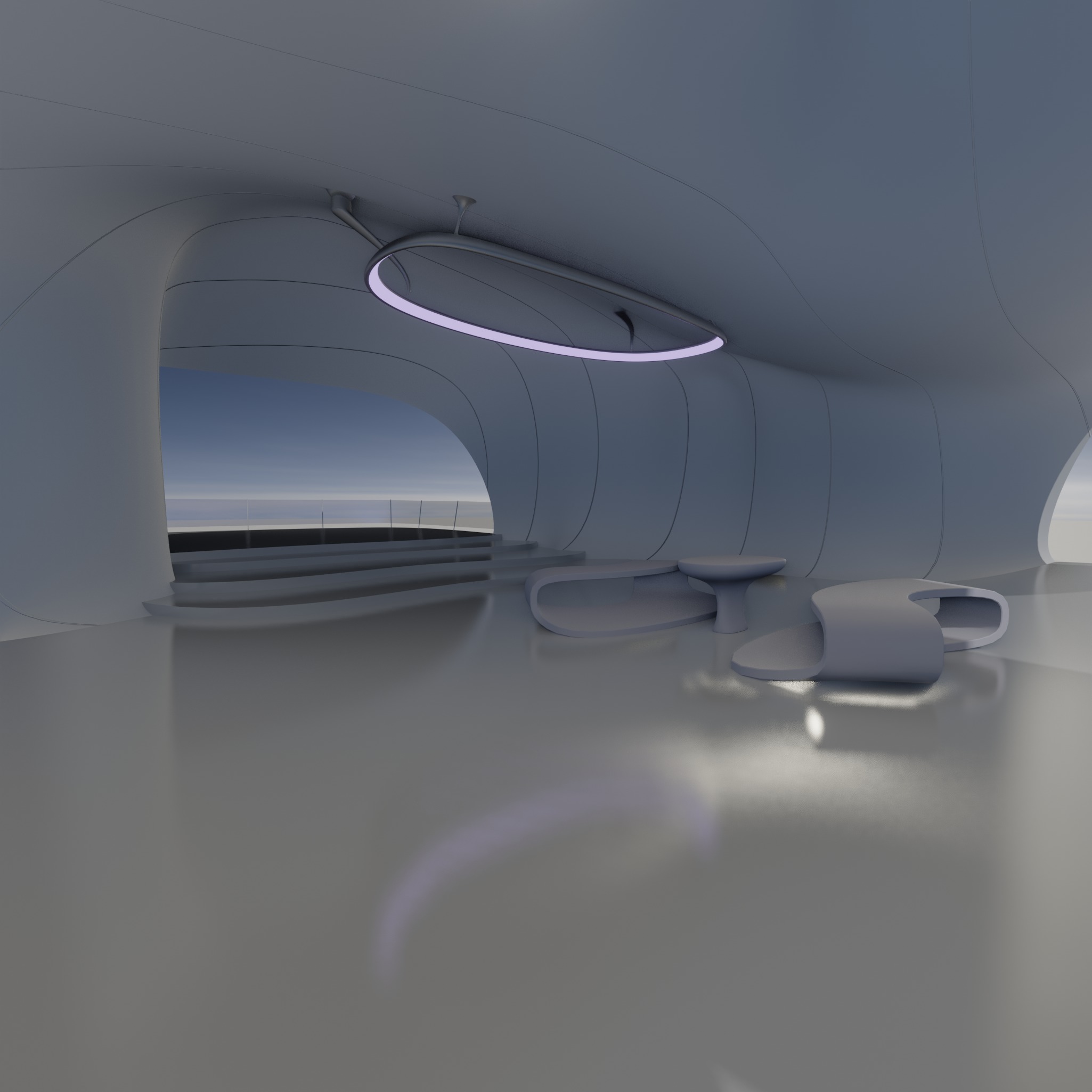 Sci fi Futuristic Exbition Exterior and Interior 3D 3D model_9