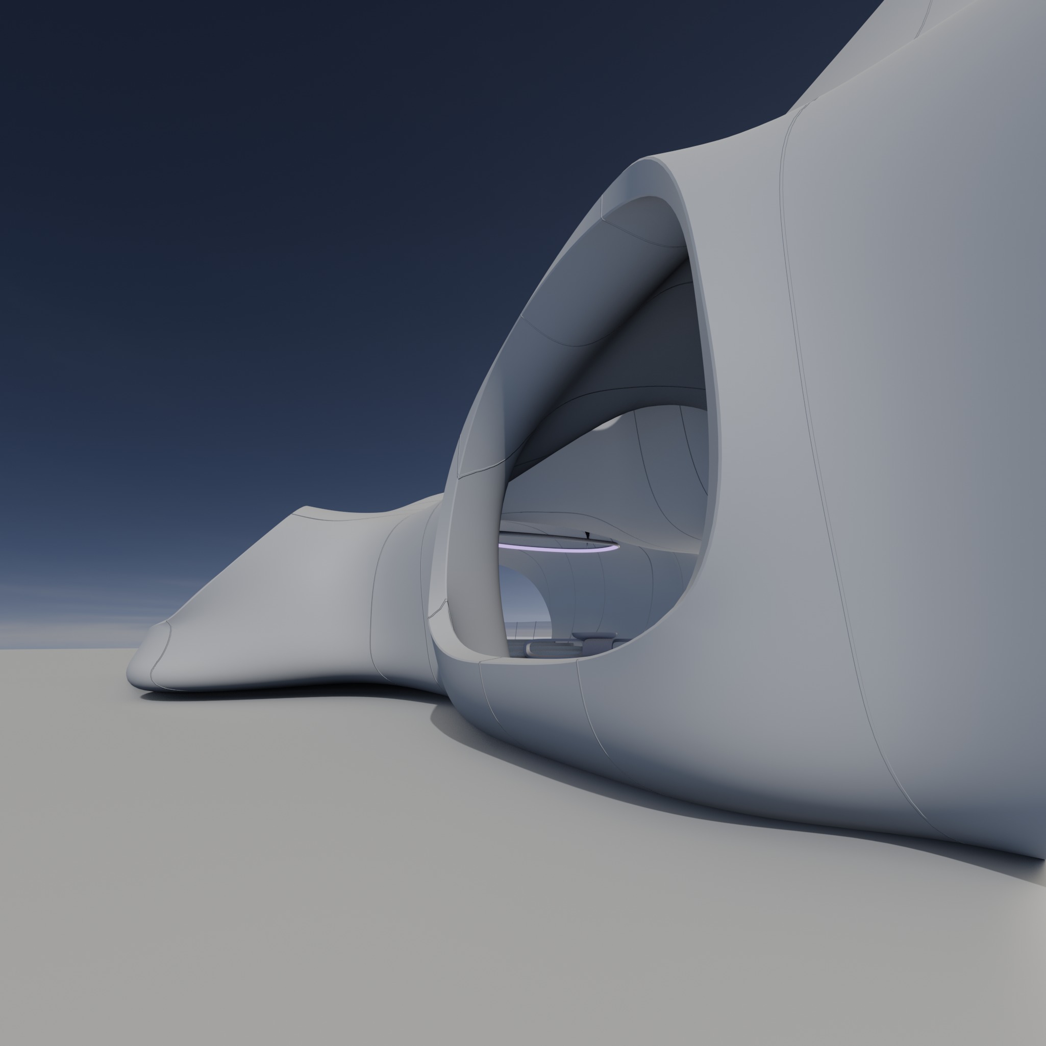 Sci fi Futuristic Exbition Exterior and Interior 3D 3D model_19