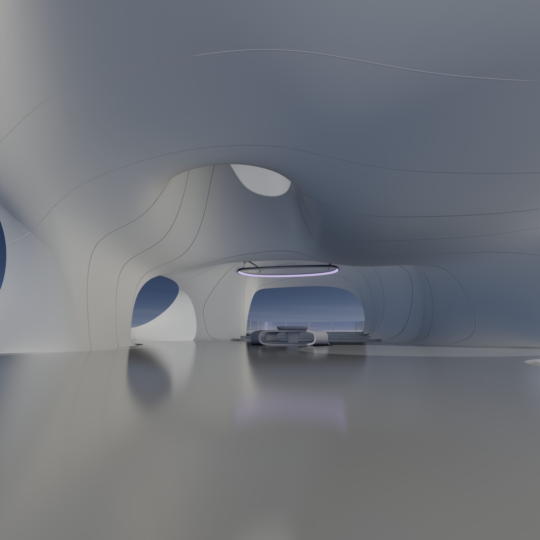 Sci fi Futuristic Exbition Exterior and Interior 3D 3D model_18