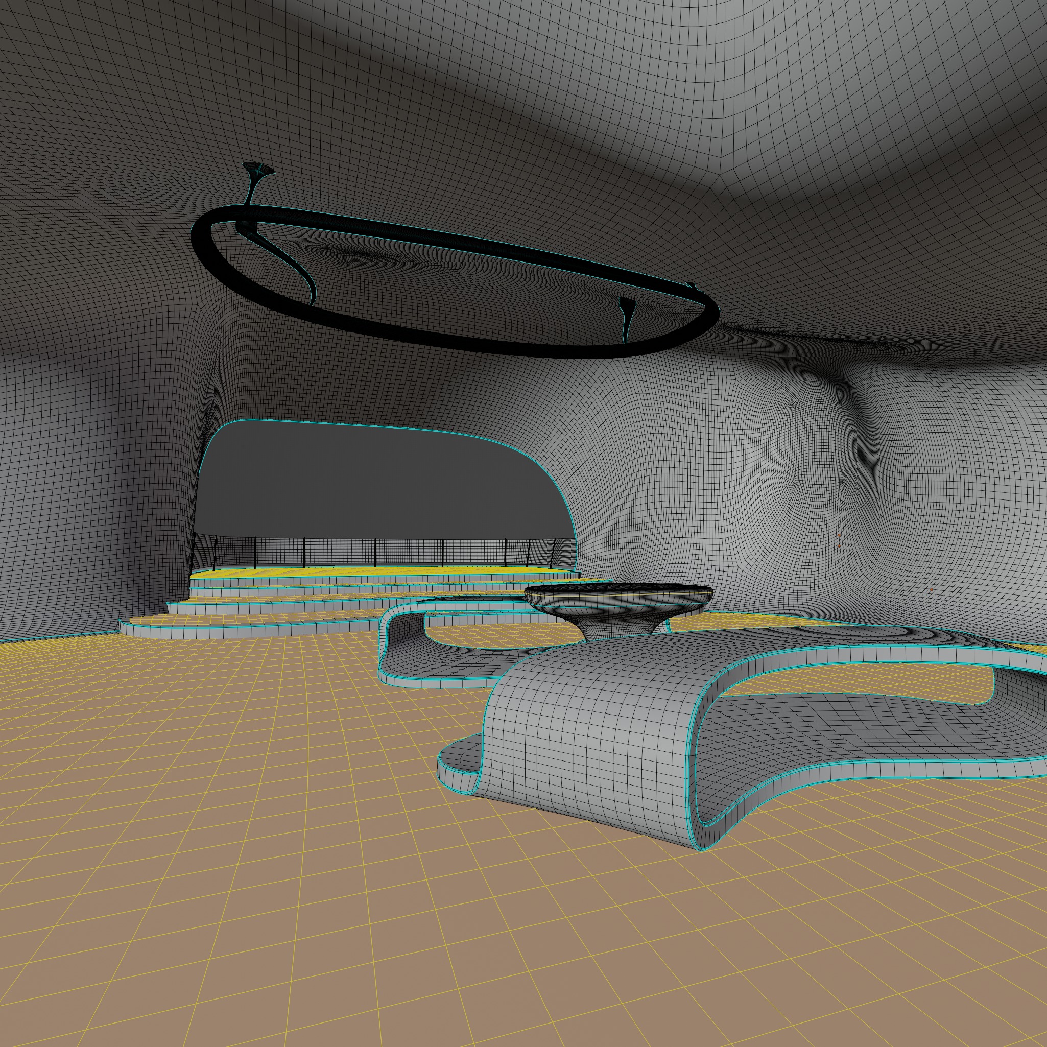 Sci fi Futuristic Exbition Exterior and Interior 3D 3D model_11