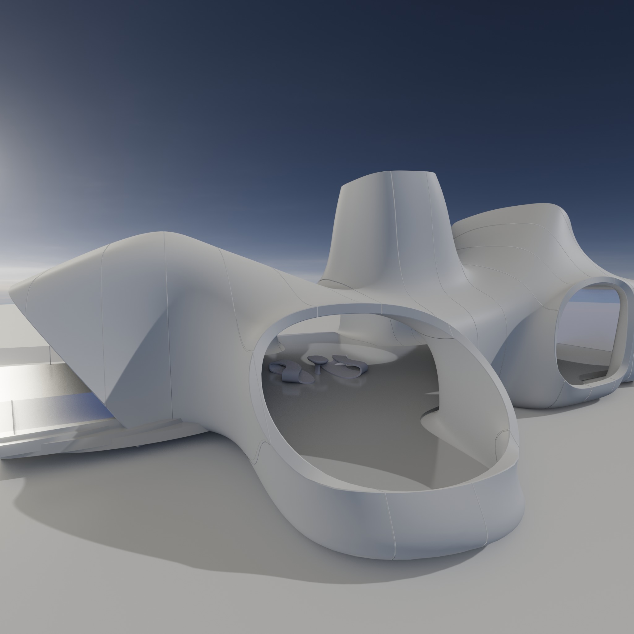 Sci fi Futuristic Exbition Exterior and Interior 3D 3D model_20