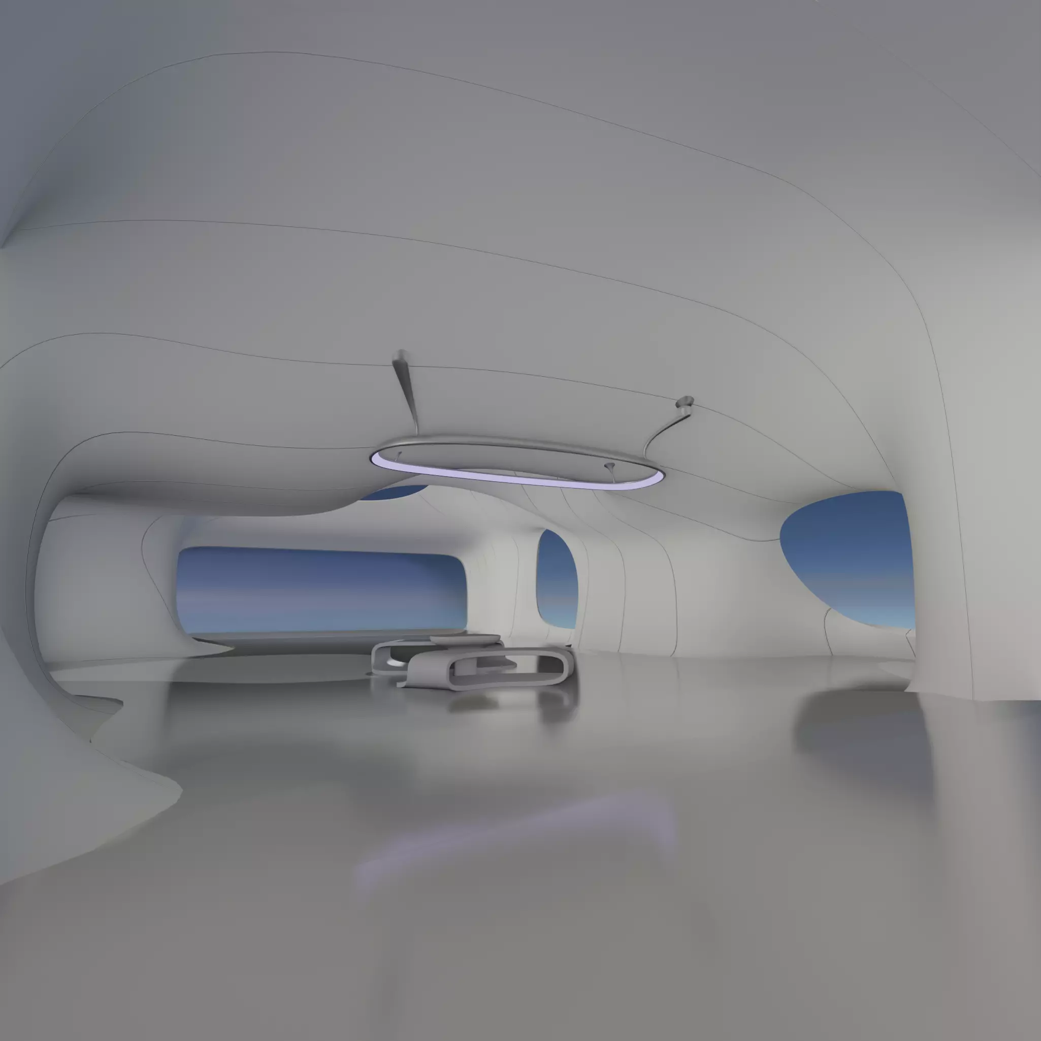 Sci fi Futuristic Exbition Exterior and Interior 3D 3D model_0
