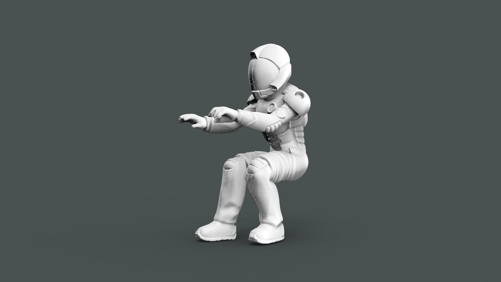 TECH WITH HELMET FOR 3D PRINT 3D model_2