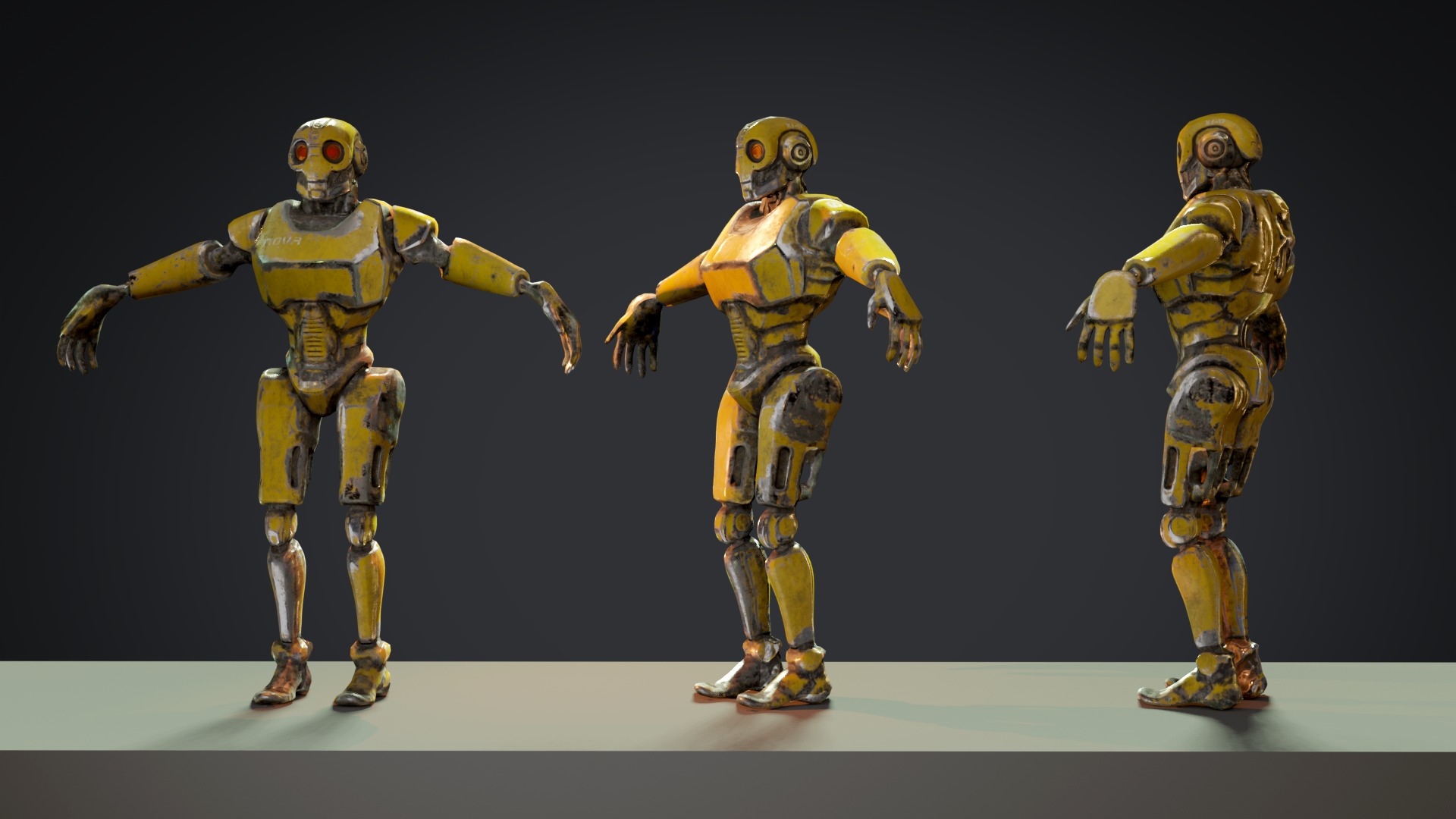 Post-Apocalyptic Service Bot - 4k texture Low-poly 3D model_6