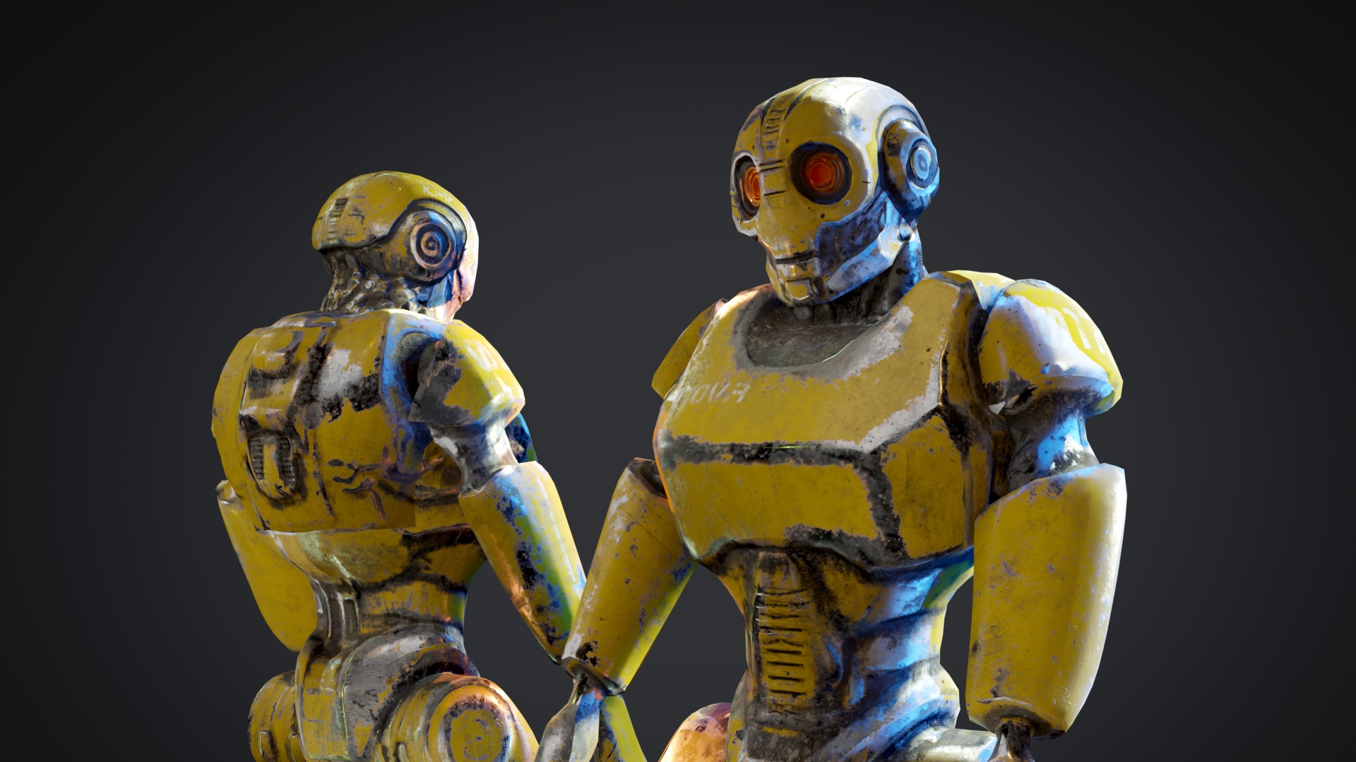 Post-Apocalyptic Service Bot - 4k texture Low-poly 3D model_10