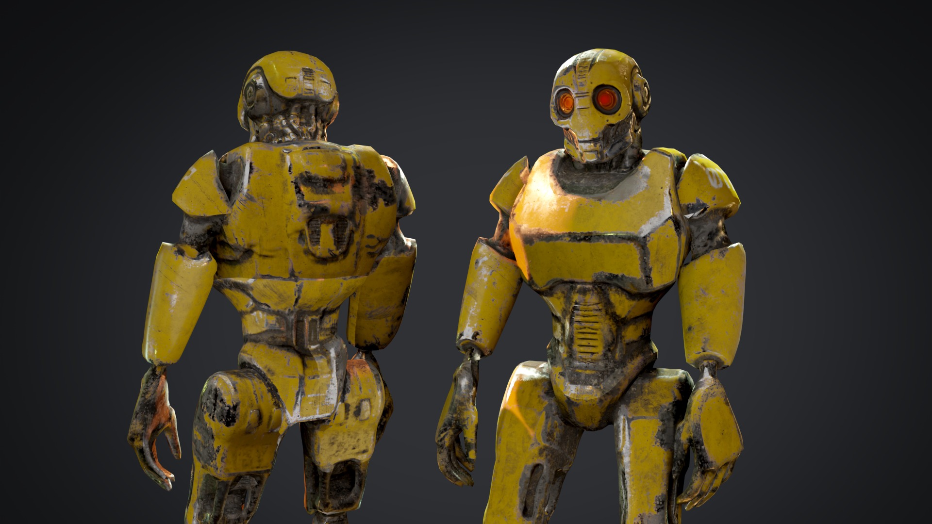 Post-Apocalyptic Service Bot - 4k texture Low-poly 3D model_8
