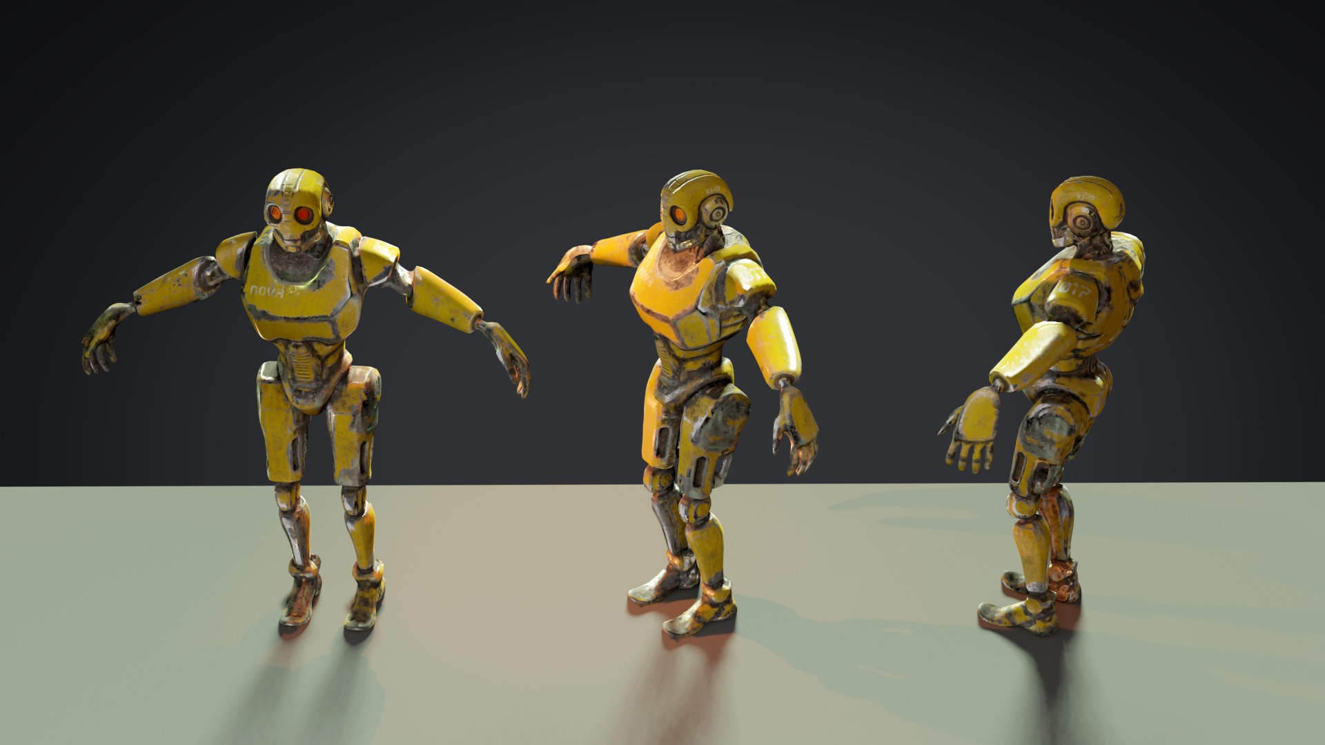 Post-Apocalyptic Service Bot - 4k texture Low-poly 3D model_7