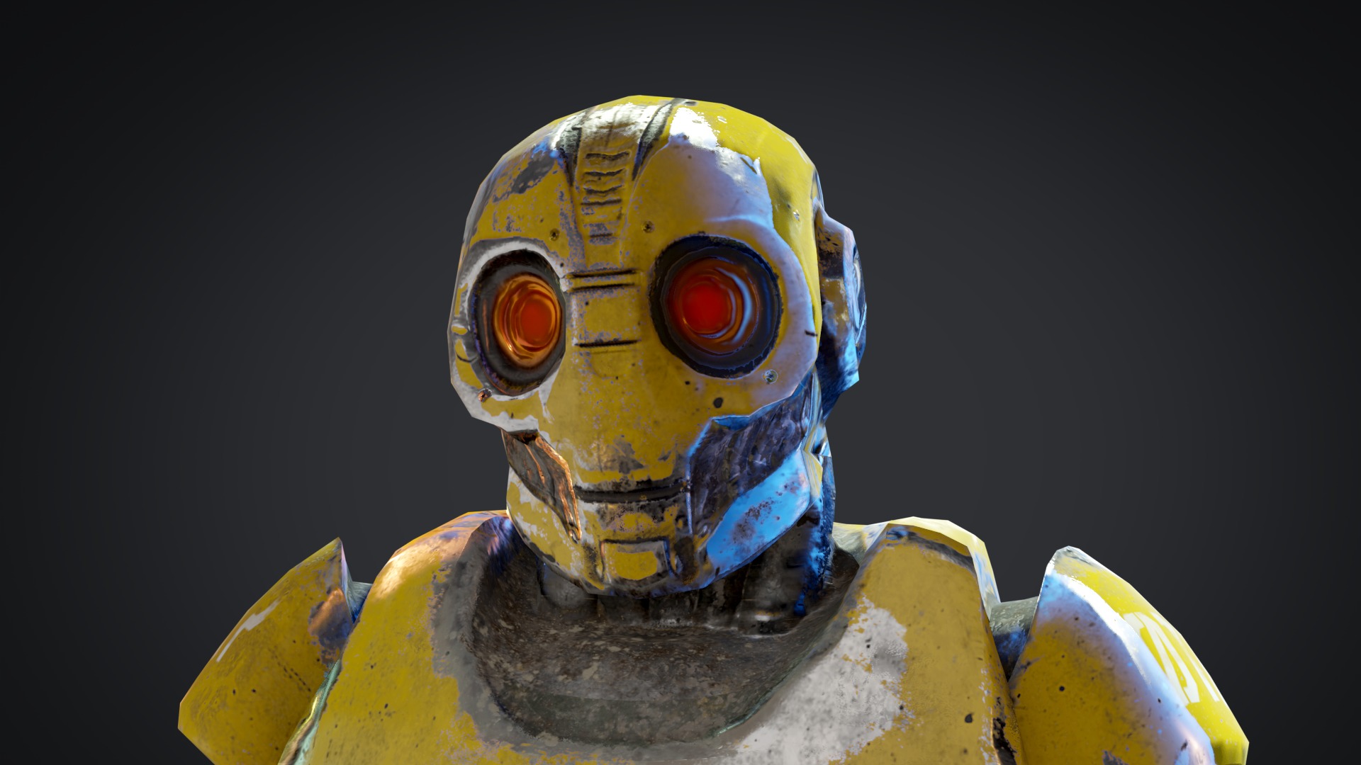 Post-Apocalyptic Service Bot - 4k texture Low-poly 3D model_9