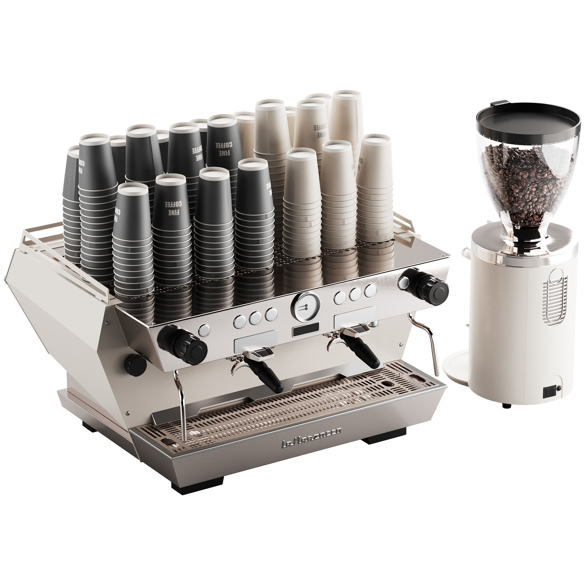 472 La Marzocco coffee machine Mahlkonig coffee grinder kit 3D model_5